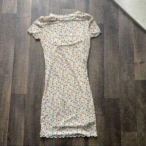 BP Short Sleeve Crew Neck Multicolor Mesh Dress Size XXS